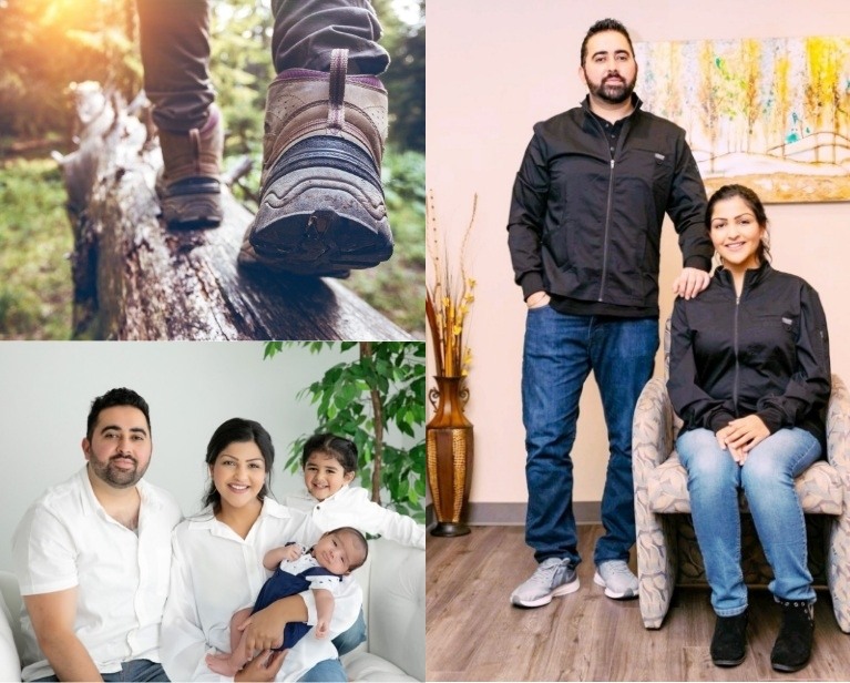 Collage of images of Doctor Dhaliwal and her family