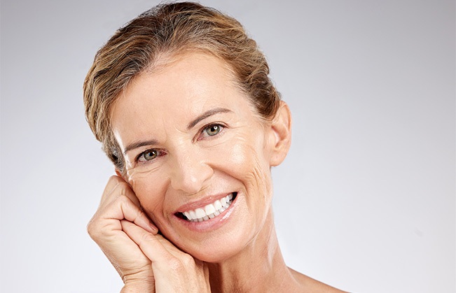Smiling mature woman with beautiful teeth